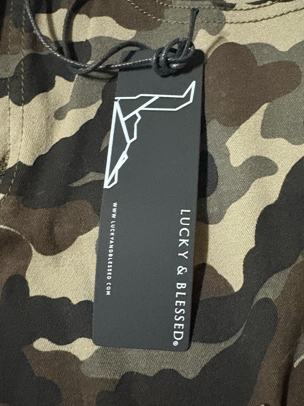Lucky & Blessed Camo Cargo Pants in Olive, Brown & Black - Picture 6 of 11